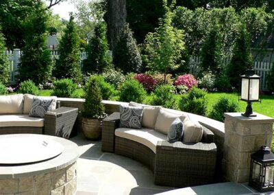 Landscape Design - Garden City NY Backyard - Firepit Seating Area